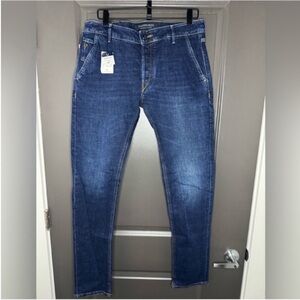 NWT Handpicked Parma Straight Leg Jeans 34x32 | Classic Dark Wash Italian Denim